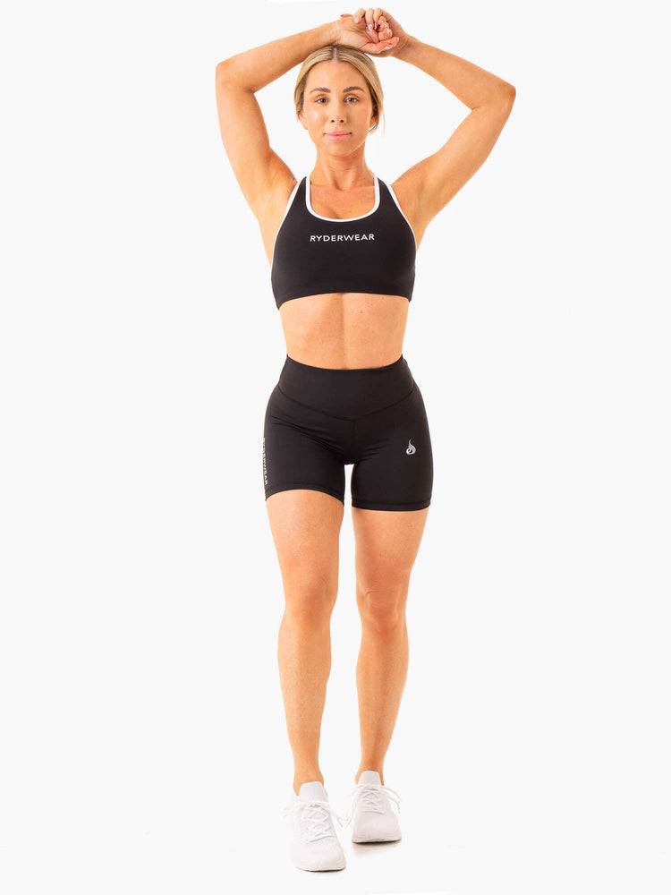 Ryderwear Women Shorts Frequency High Waisted Women's Shorts Black | CA2014GL