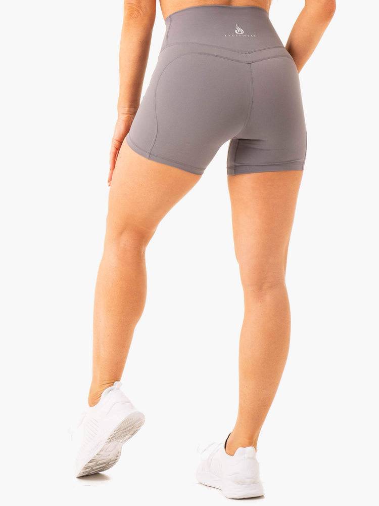 Ryderwear Women Shorts Frequency High Waisted Women's Shorts Smoke Grey | CA2060OR