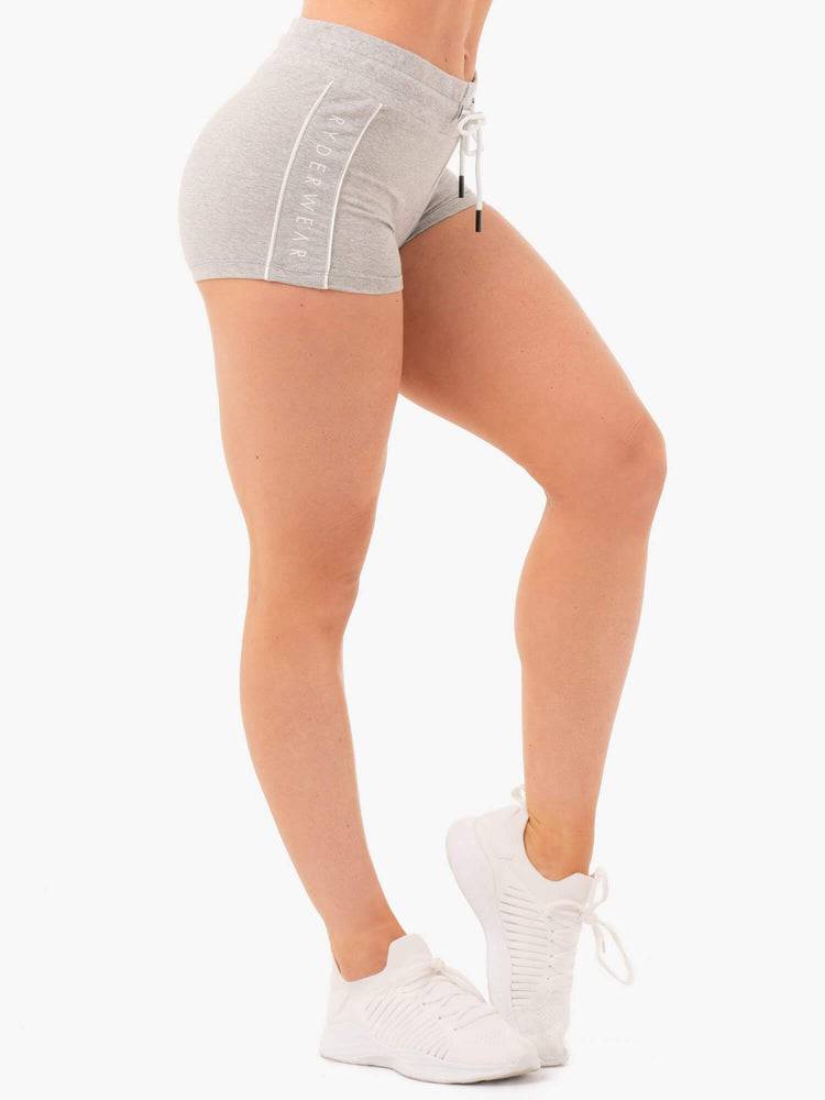 Ryderwear Women Shorts High Waisted Track Women's Shorts Grey Marl | CA2214UT