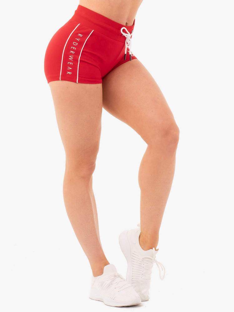 Ryderwear Women Shorts High Waisted Track Women's Shorts Red | CA2215IS