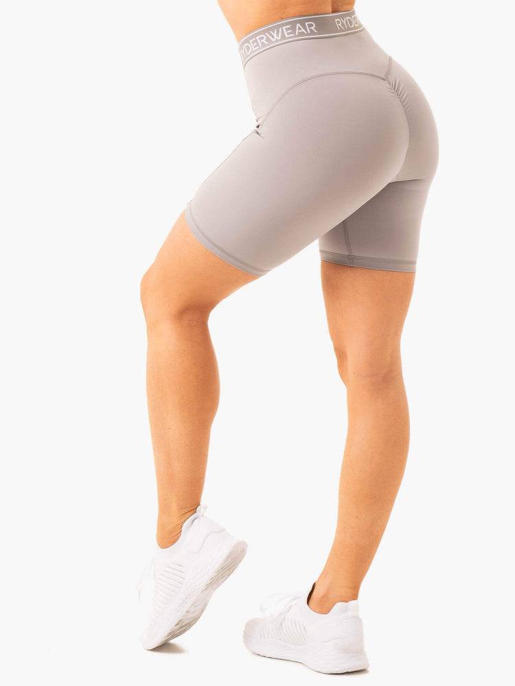 Ryderwear Women Shorts Level Up High Waisted Scrunch Women's Shorts Steel Grey | CA2067HK