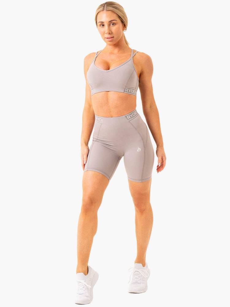 Ryderwear Women Shorts Level Up High Waisted Scrunch Women's Shorts Steel Grey | CA2067HK