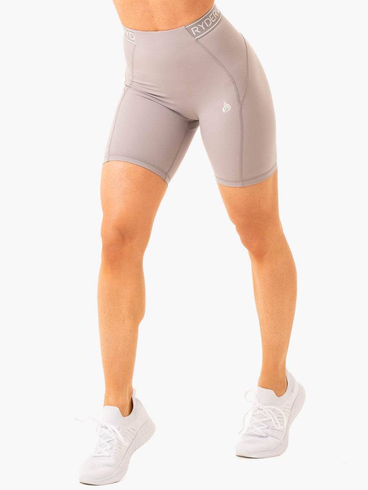 Ryderwear Women Shorts Level Up High Waisted Scrunch Women\'s Shorts Steel Grey | CA2067HK