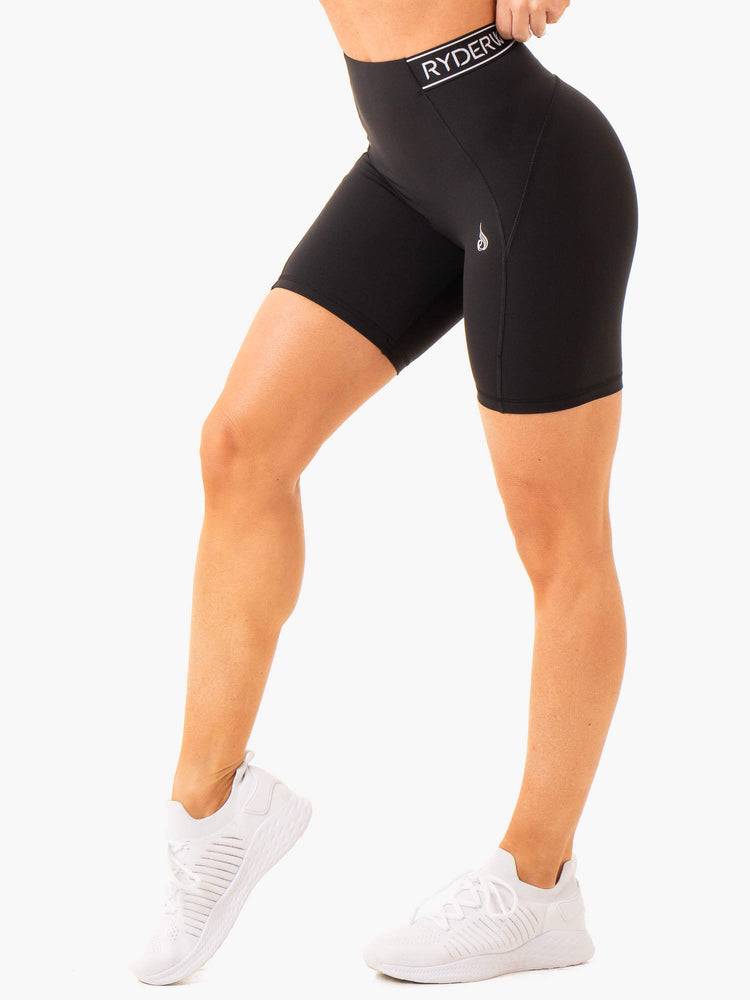 Ryderwear Women Shorts Level Up High Waisted Scrunch Women's Shorts Black | CA2128NB