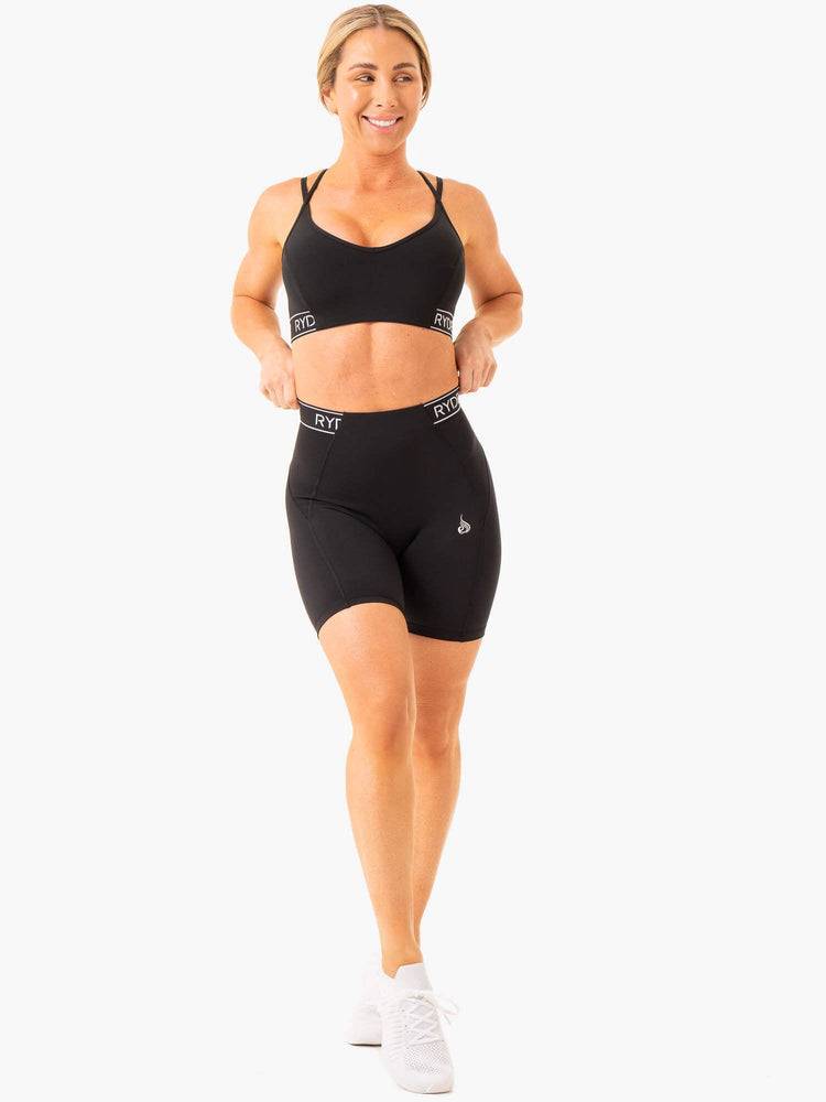 Ryderwear Women Shorts Level Up High Waisted Scrunch Women's Shorts Black | CA2128NB