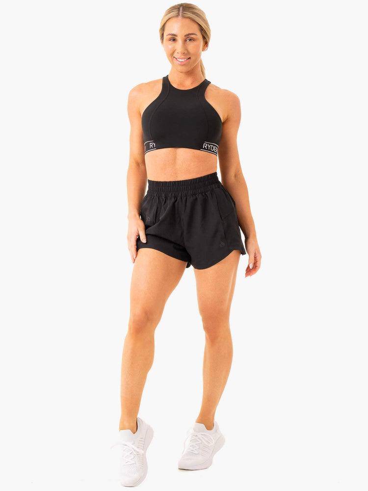 Ryderwear Women Shorts Level Up Training Women's Shorts Black | CA2137IS