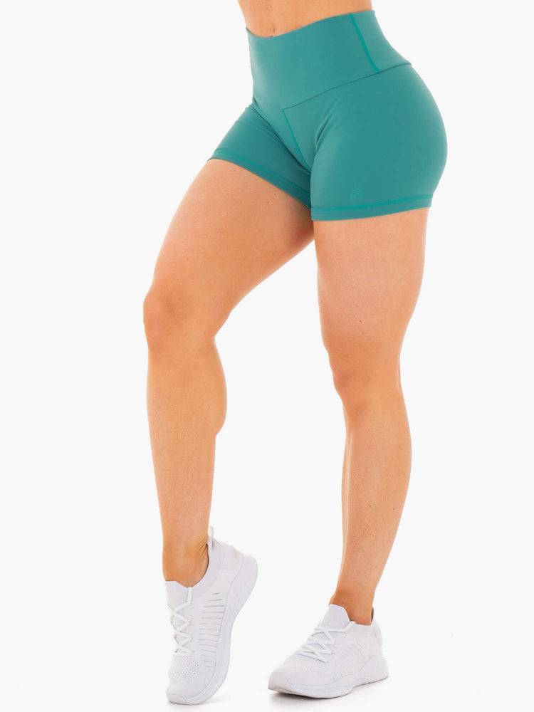 Ryderwear Women Shorts Motion High Waisted Women\'s Shorts Teal | CA1979YU