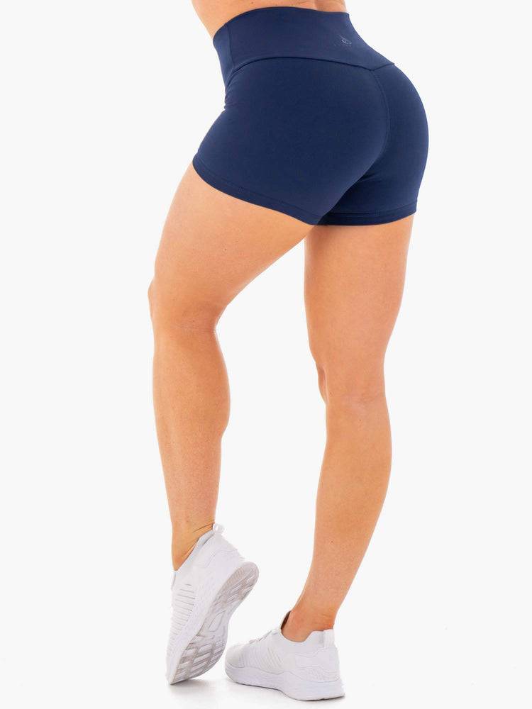 Ryderwear Women Shorts Motion High Waisted Women's Shorts Navy | CA2201ZG