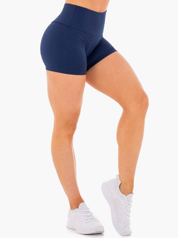 Ryderwear Women Shorts Motion High Waisted Women's Shorts Navy | CA2201ZG