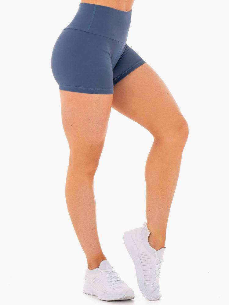 Ryderwear Women Shorts Motion High Waisted Women's Shorts Steel Blue | CA2202XF