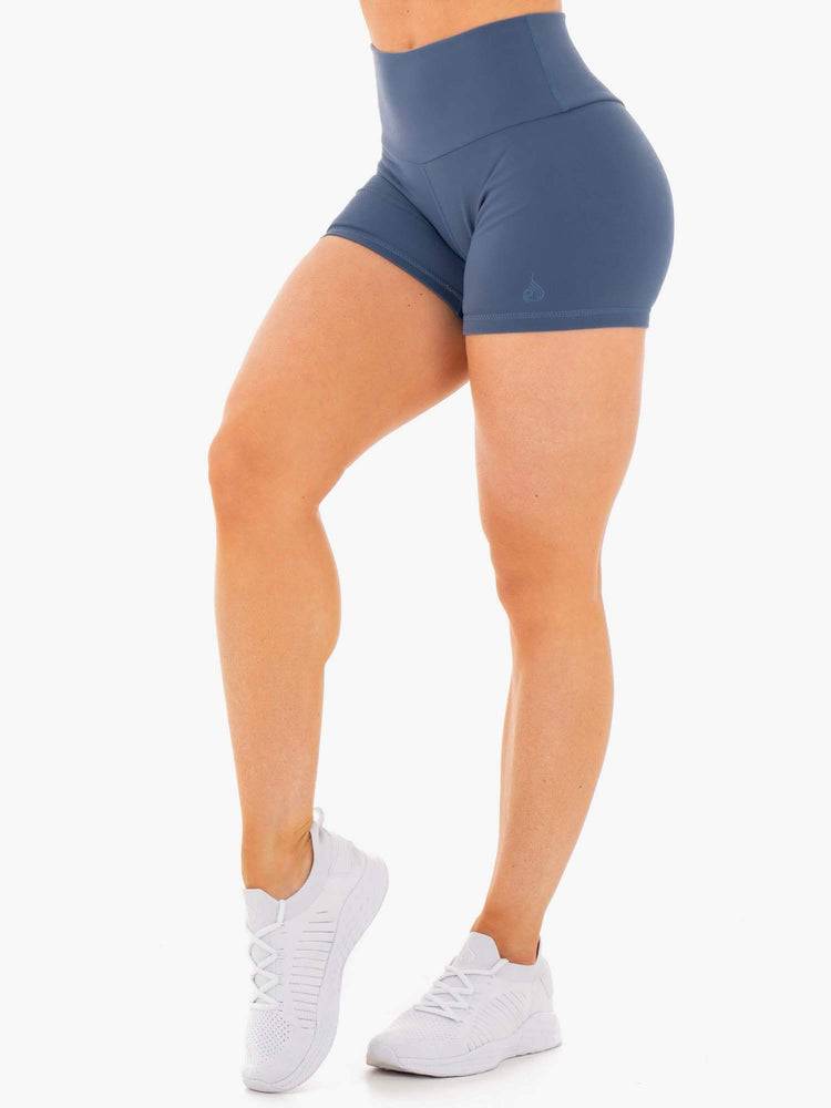 Ryderwear Women Shorts Motion High Waisted Women\'s Shorts Steel Blue | CA2202XF