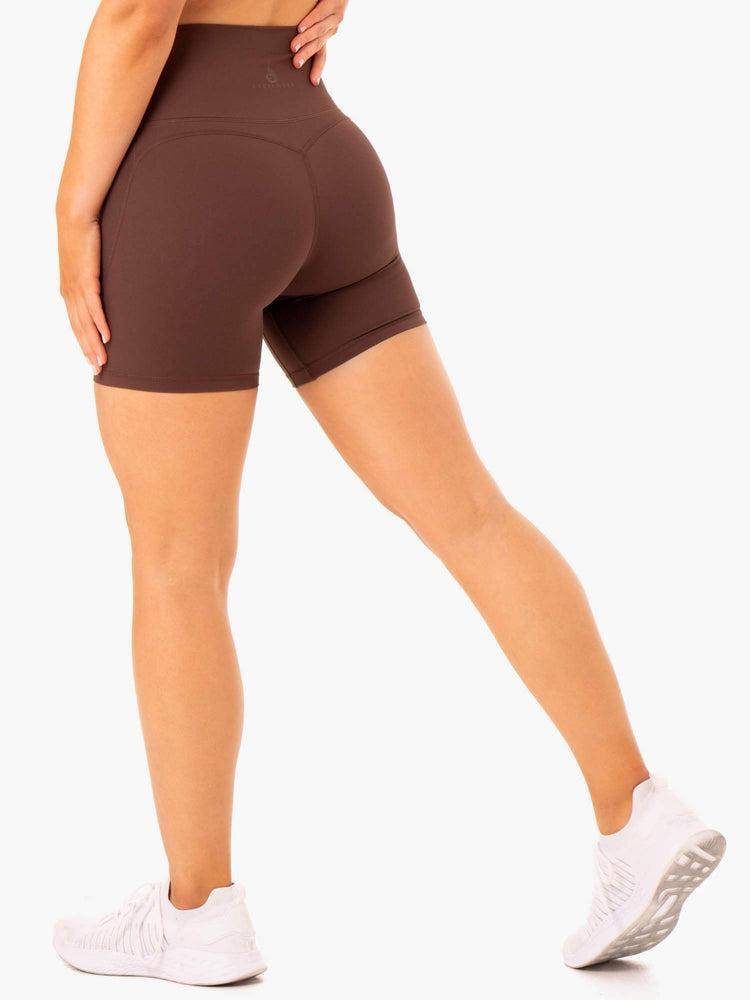 Ryderwear Women Shorts NKD Align Women's Shorts Chocolate | CA1969CE