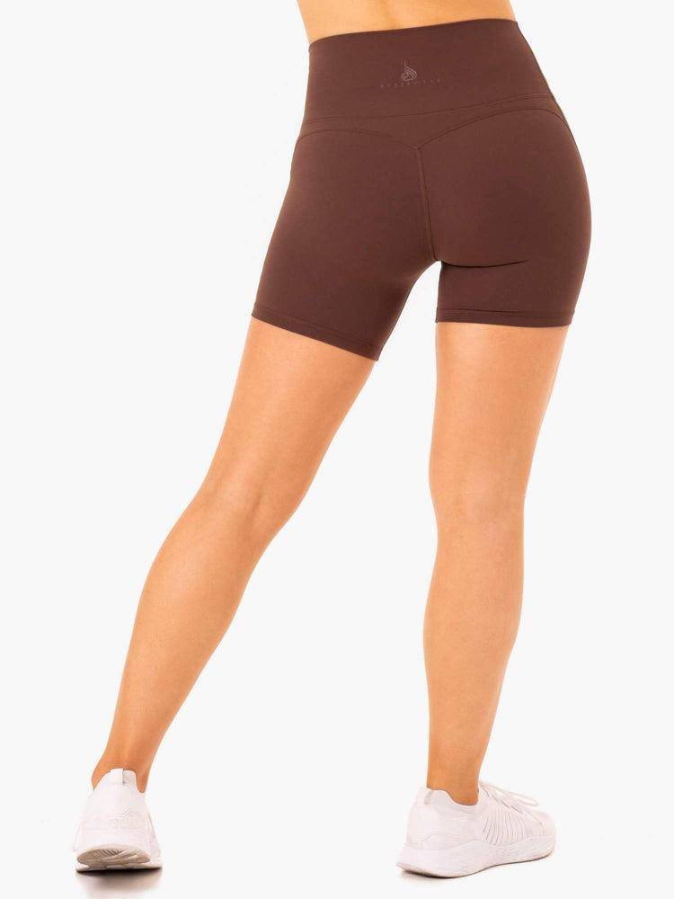 Ryderwear Women Shorts NKD Align Women's Shorts Chocolate | CA1969CE