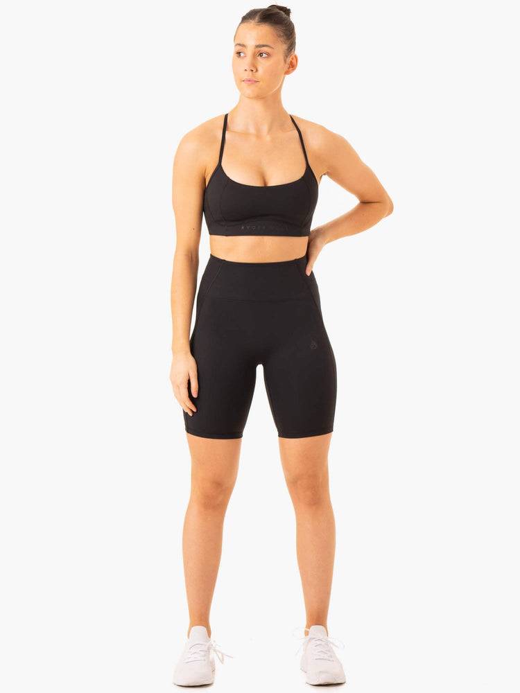 Ryderwear Women Shorts NKD Frame High Waisted Bike Women's Shorts Black | CA2037SO