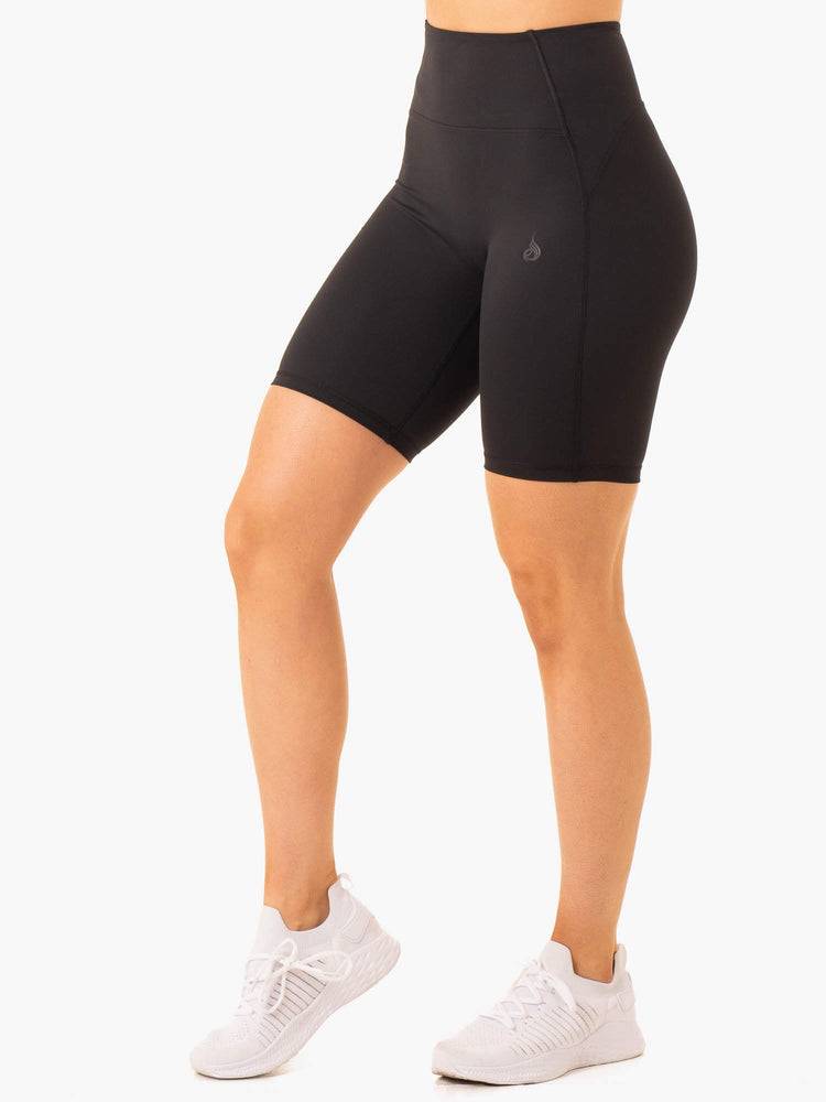 Ryderwear Women Shorts NKD Frame High Waisted Bike Women\'s Shorts Black | CA2037SO