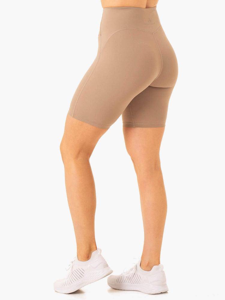 Ryderwear Women Shorts NKD Frame High Waisted Bike Women's Shorts Latte | CA2071ZG