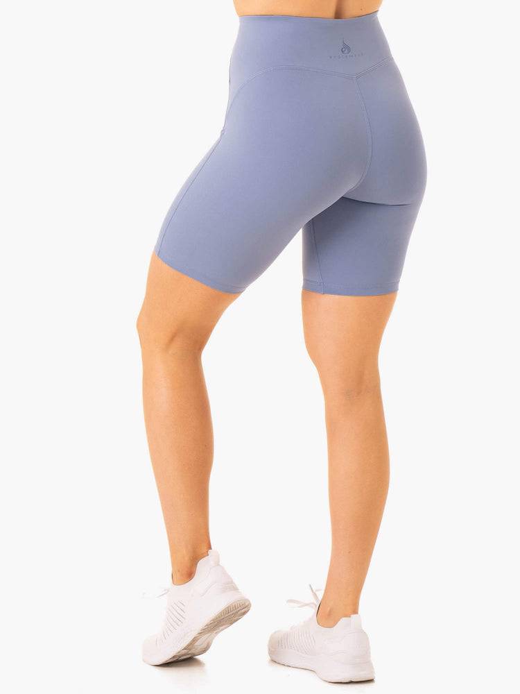 Ryderwear Women Shorts NKD Frame High Waisted Bike Women's Shorts Stonewash Blue | CA2171HK