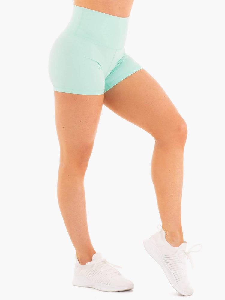 Ryderwear Women Shorts NKD High Waisted Women's Shorts Aqua | CA1961FM