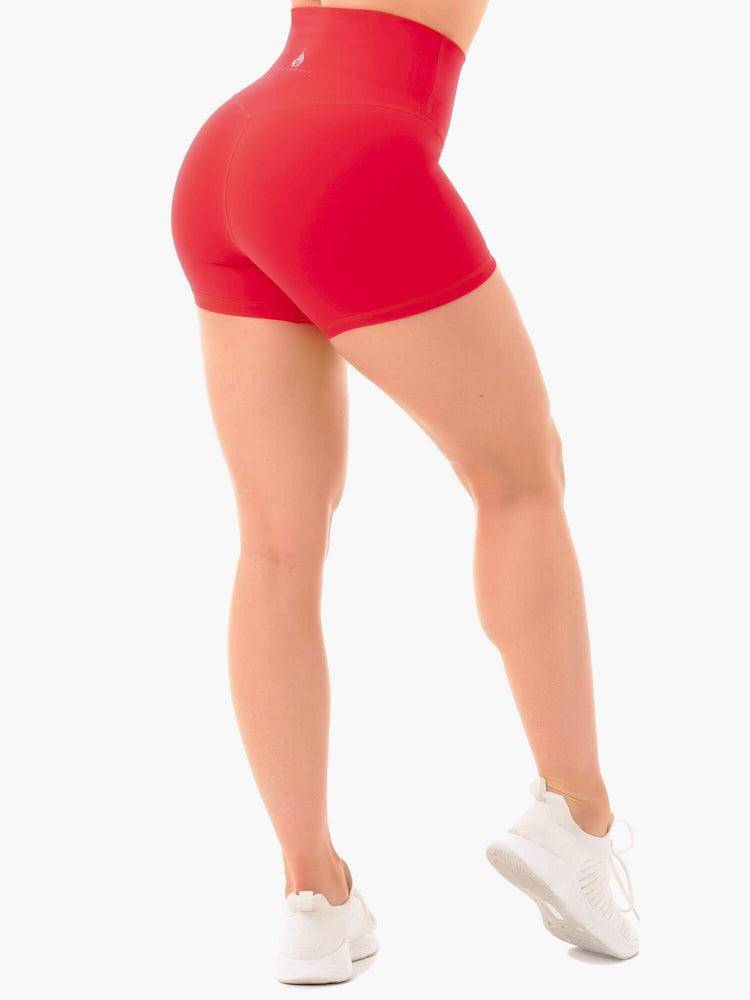 Ryderwear Women Shorts NKD High Waisted Women's Shorts Red | CA2185RW