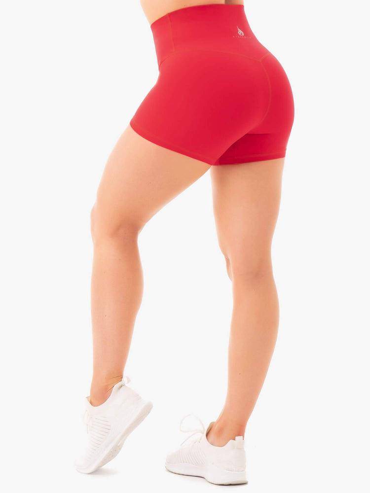 Ryderwear Women Shorts NKD High Waisted Women's Shorts Red | CA2185RW