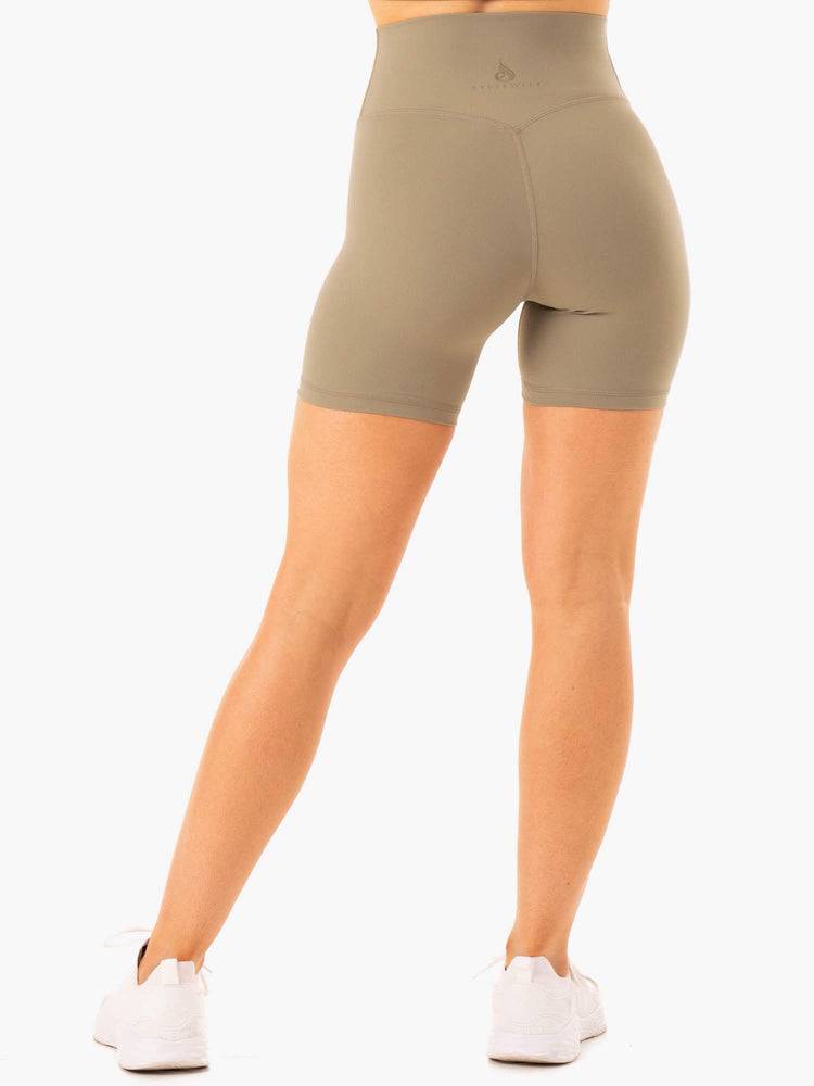 Ryderwear Women Shorts NKD Refine High Waisted Women's Shorts Khaki | CA1990JJ