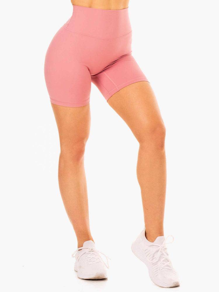 Ryderwear Women Shorts NKD Refine High Waisted Women's Shorts Dusty Pink | CA2013FM