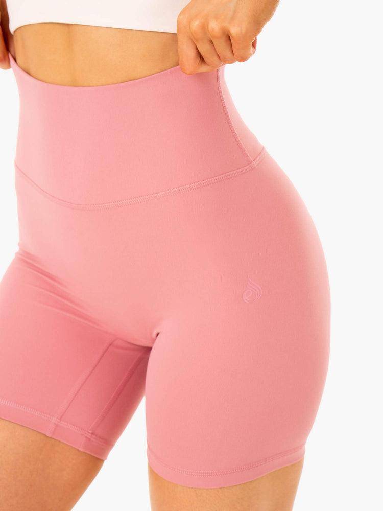 Ryderwear Women Shorts NKD Refine High Waisted Women's Shorts Dusty Pink | CA2013FM