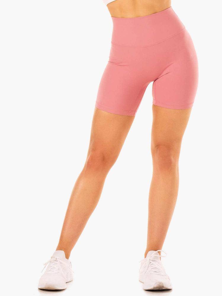 Ryderwear Women Shorts NKD Refine High Waisted Women\'s Shorts Dusty Pink | CA2013FM