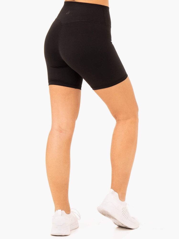 Ryderwear Women Shorts NKD Refine High Waisted Women's Shorts Black | CA2143FM