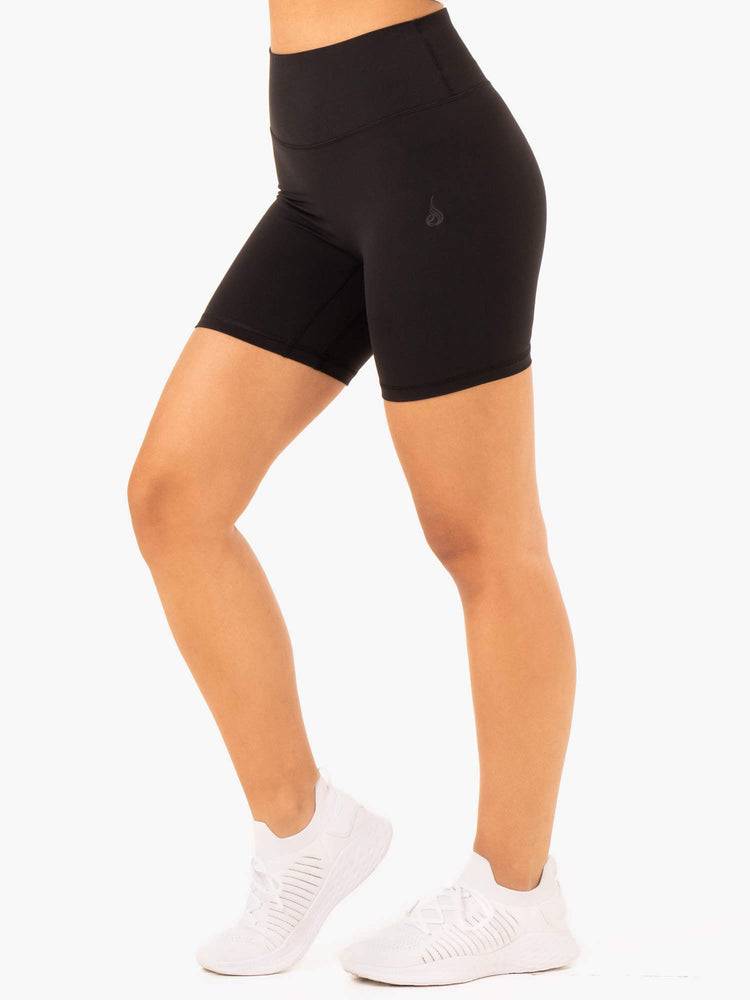 Ryderwear Women Shorts NKD Refine High Waisted Women's Shorts Black | CA2143FM