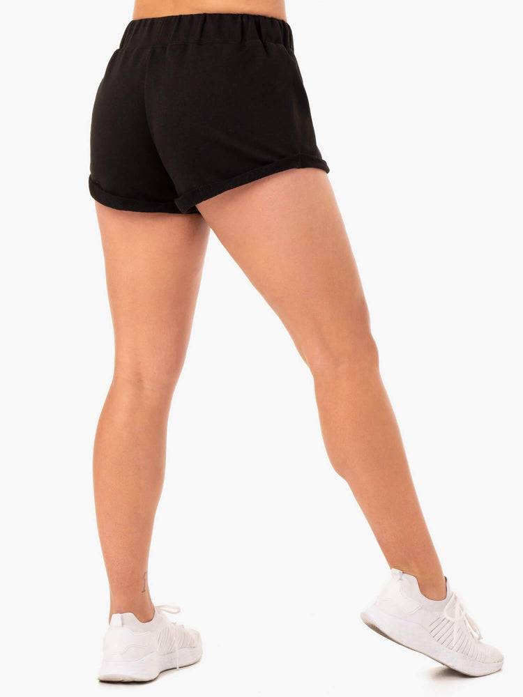 Ryderwear Women Shorts Off Duty Fleece Women's Shorts Black | CA1970VD