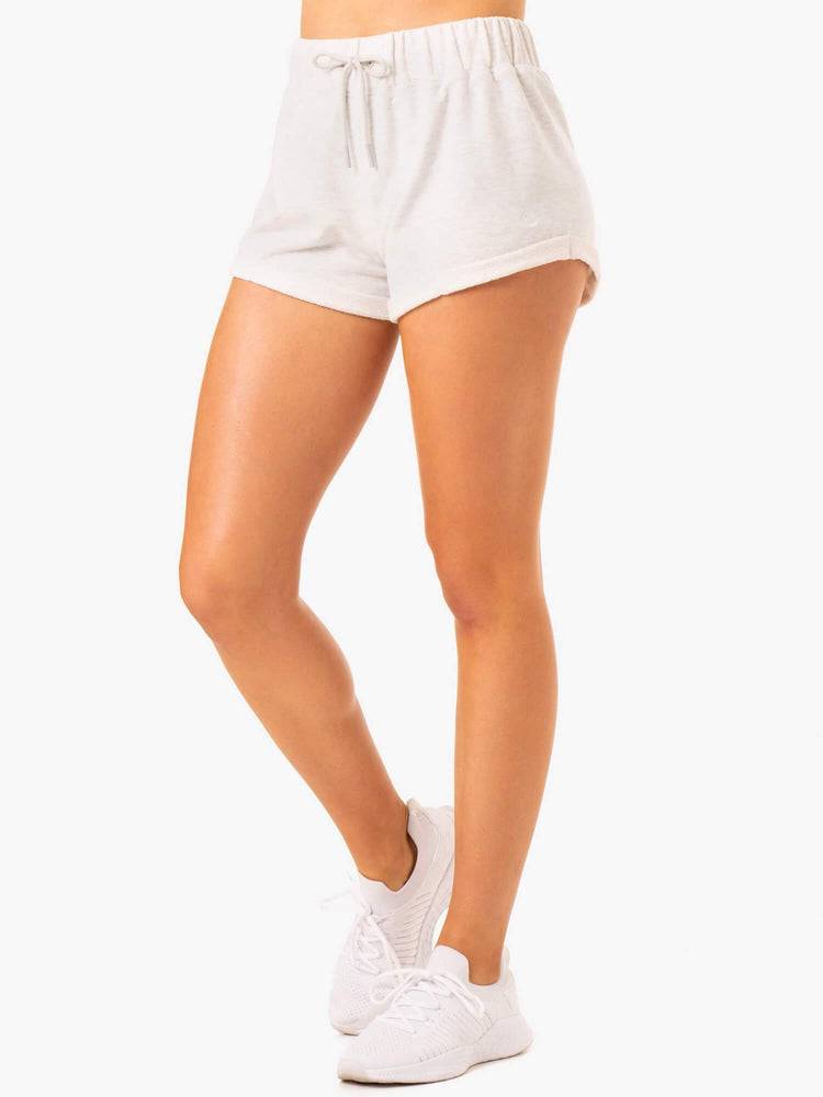 Ryderwear Women Shorts Off Duty Fleece Women's Shorts Snow Grey Marl | CA1982OR