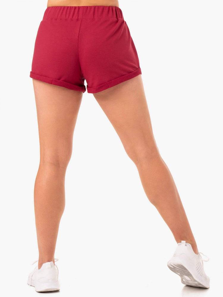 Ryderwear Women Shorts Off Duty Fleece Women's Shorts Burgundy | CA2012DN