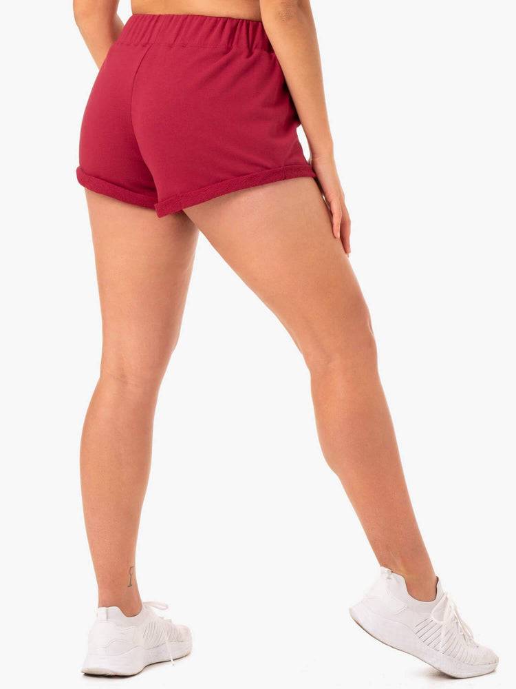 Ryderwear Women Shorts Off Duty Fleece Women's Shorts Burgundy | CA2012DN