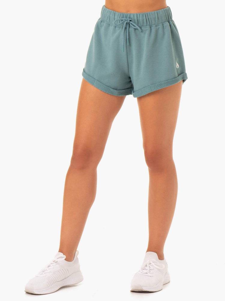 Ryderwear Women Shorts Off Duty Fleece Women's Shorts Sage Marl | CA2196GL