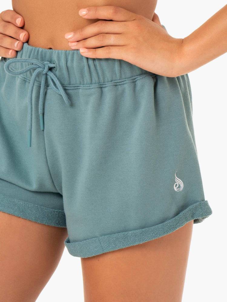 Ryderwear Women Shorts Off Duty Fleece Women's Shorts Sage Marl | CA2196GL