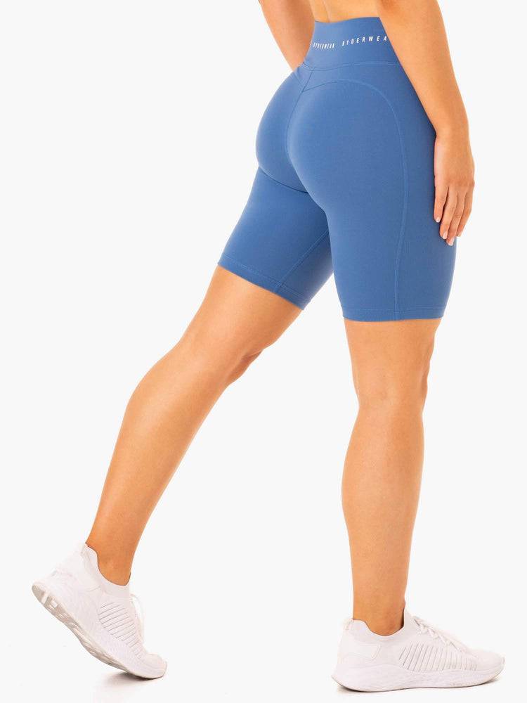 Ryderwear Women Shorts Reflex High Waisted Bike Women's Shorts Blue | CA2049BC