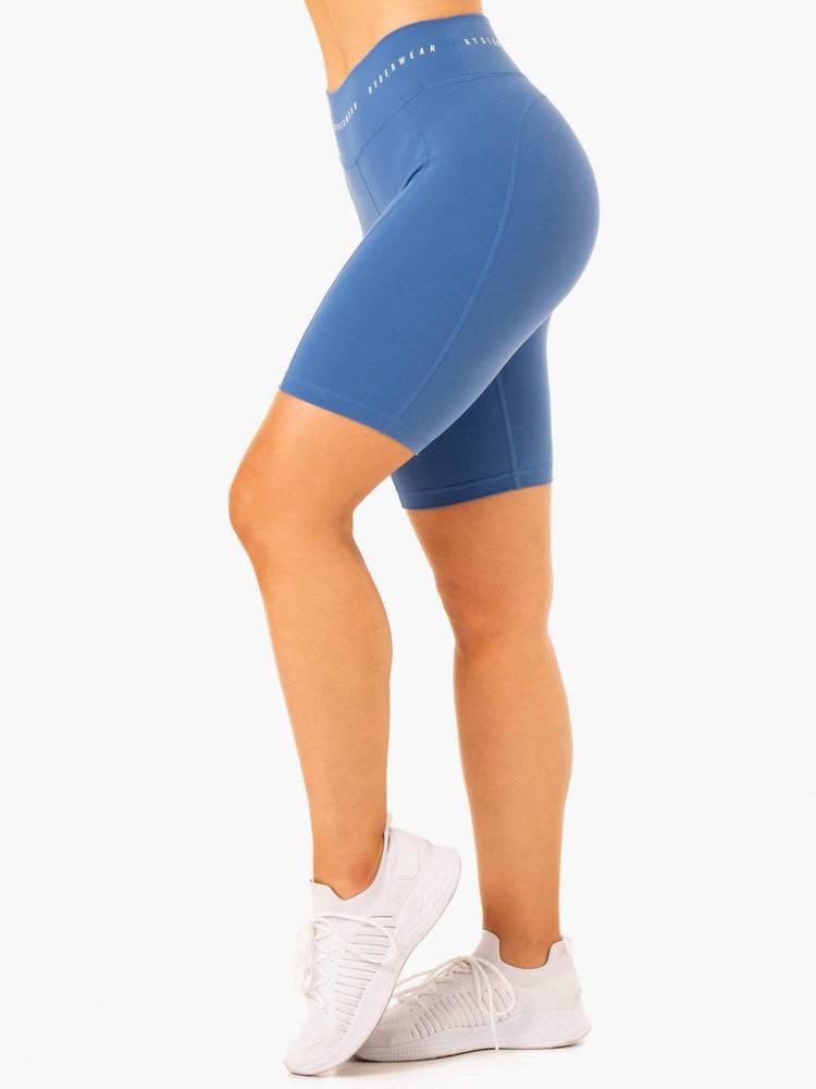 Ryderwear Women Shorts Reflex High Waisted Bike Women's Shorts Blue | CA2049BC