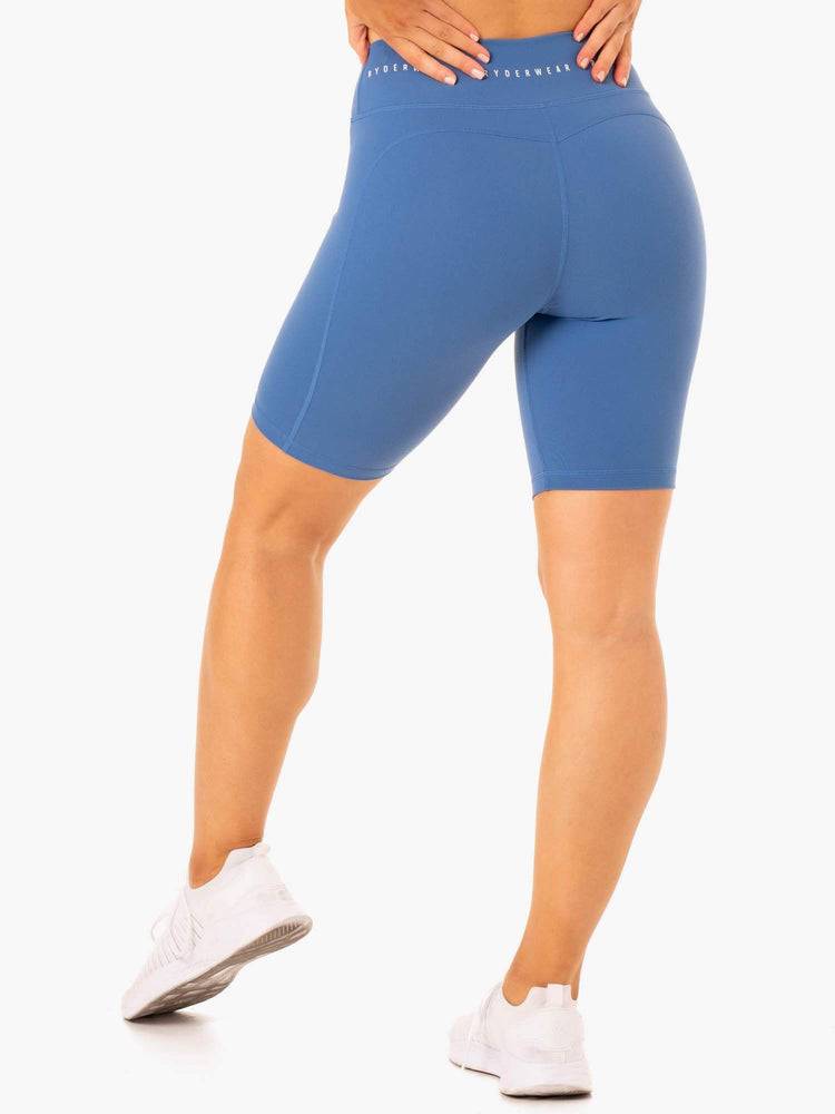 Ryderwear Women Shorts Reflex High Waisted Bike Women's Shorts Blue | CA2049BC