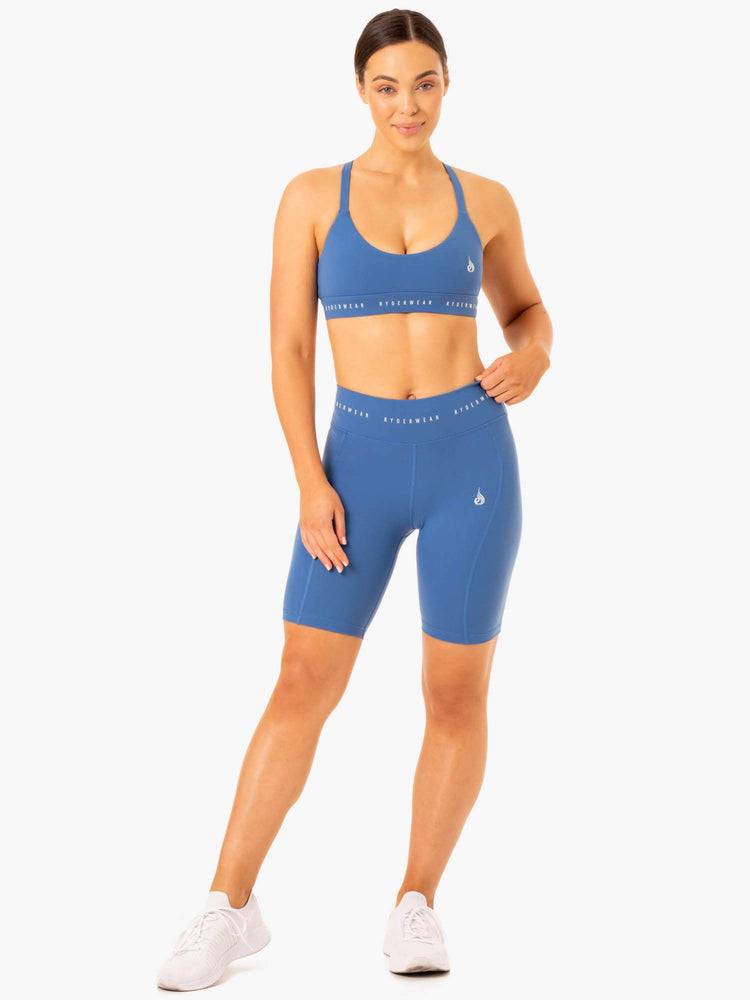 Ryderwear Women Shorts Reflex High Waisted Bike Women's Shorts Blue | CA2049BC