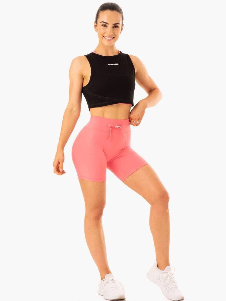 Ryderwear Women Shorts Replay High Waisted Women's Shorts Coral | CA2066GL