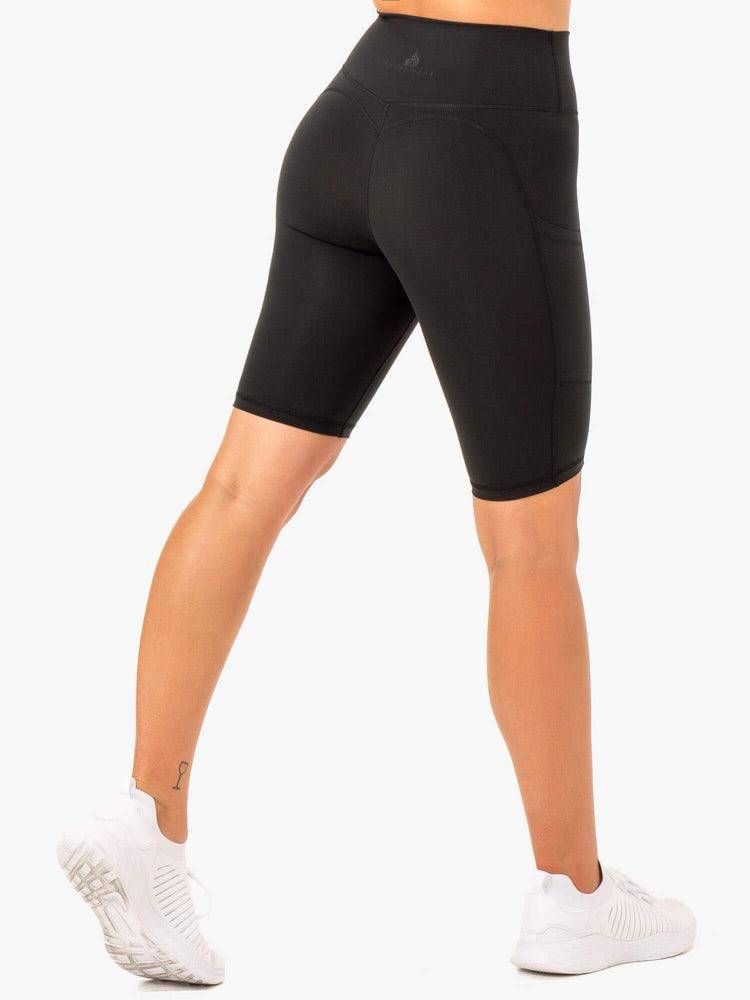 Ryderwear Women Shorts Reset High Waisted Pocket Bike Women\'s Shorts Black | CA2008OR