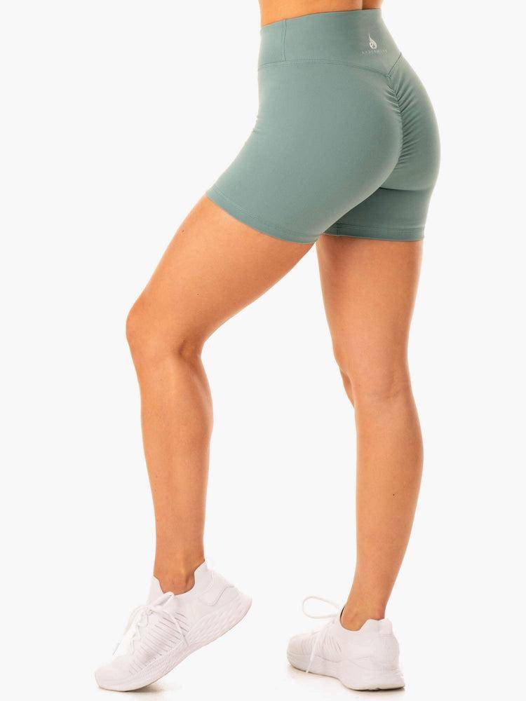 Ryderwear Women Shorts Revival Scrunch Bum Women's Shorts Sage Green | CA2033IS