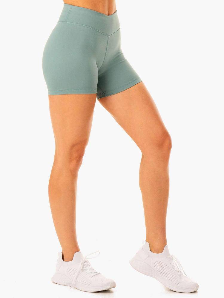 Ryderwear Women Shorts Revival Scrunch Bum Women's Shorts Sage Green | CA2033IS