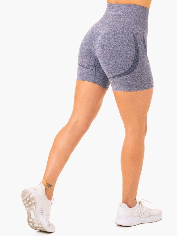 Ryderwear Women Shorts Sculpt Seamless Women's Shorts Navy Marl | CA2104QZ