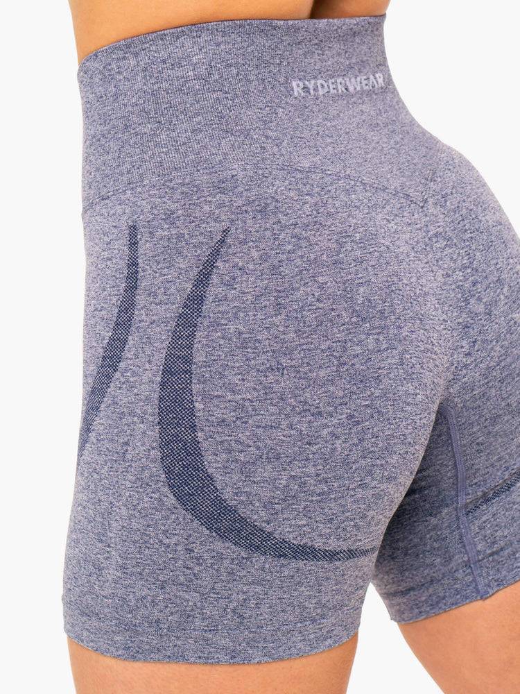 Ryderwear Women Shorts Sculpt Seamless Women's Shorts Navy Marl | CA2104QZ