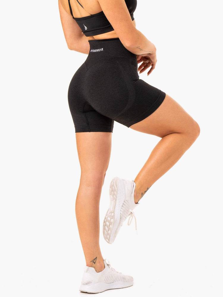 Ryderwear Women Shorts Sculpt Seamless Women's Shorts Black Marl | CA2105WY