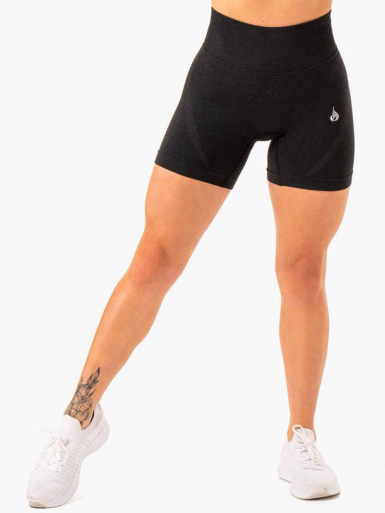 Ryderwear Women Shorts Sculpt Seamless Women\'s Shorts Black Marl | CA2105WY