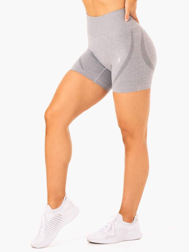 Ryderwear Women Shorts Sculpt Seamless Women's Shorts Grey Marl | CA2106EX