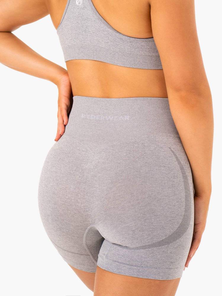 Ryderwear Women Shorts Sculpt Seamless Women's Shorts Grey Marl | CA2106EX